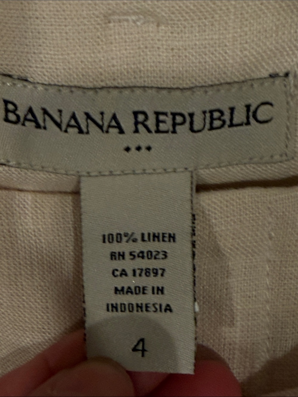 Banana Republic Beige Wide-Leg Linen Trousers with Tie Waist - Picture 3 of 5